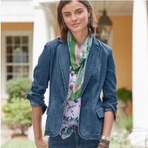 Sundance Tania Denim Dark Wash One Button Blazer-Size 10